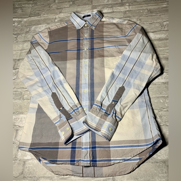 GANT: Mens Madras Fitted Long Sleeve Button Up Shirt - Picture 6 of 9